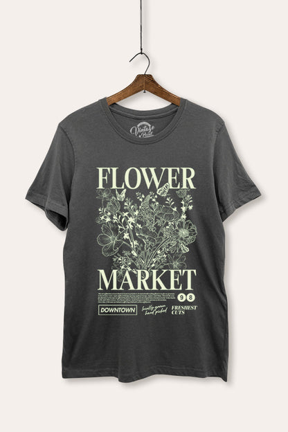 Flower Market Graphic Women's Basic Casual Tee