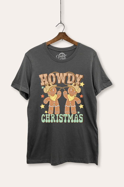 Howdy Christmas Gingerbread Graphic Women's Basic Casual Tee