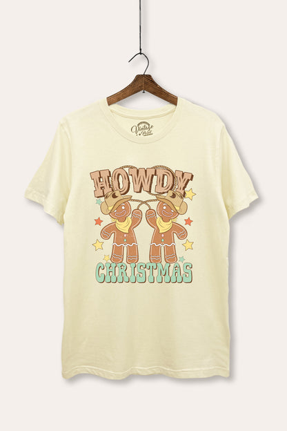 Howdy Christmas Gingerbread Graphic Women's Basic Casual Tee