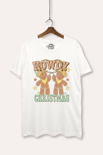 Howdy Christmas Gingerbread Graphic Women's Basic Casual Tee