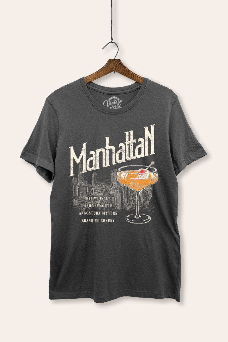 manhattan cocktail women's basic graphic t-shirt