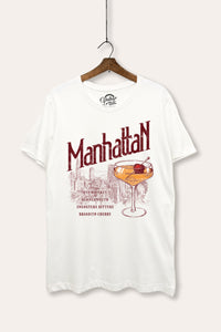 manhattan cocktail women's basic graphic t-shirt
