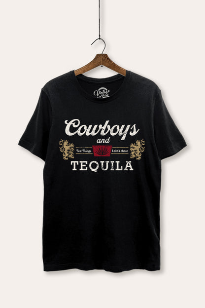Cowboys & Tequila Western Graphic Women's Basic Casual Tee