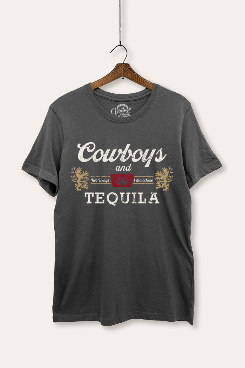 "cowboys & tequila" graphic women's basic tee