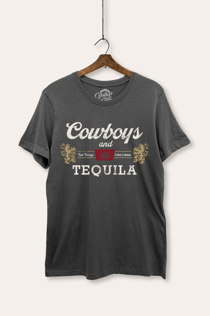 Cowboys & Tequila Western Graphic Women's Basic Casual Tee