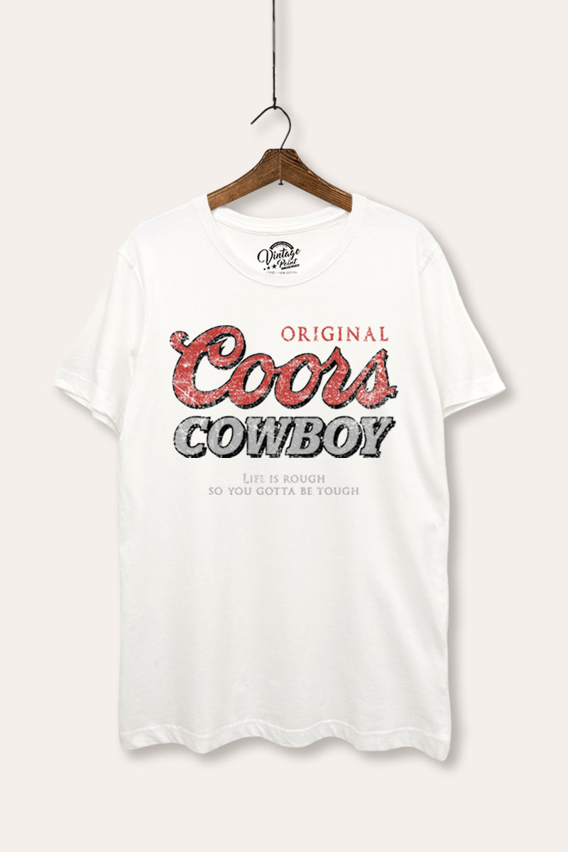 "coors cowboy" women's basic graphic t-shirt