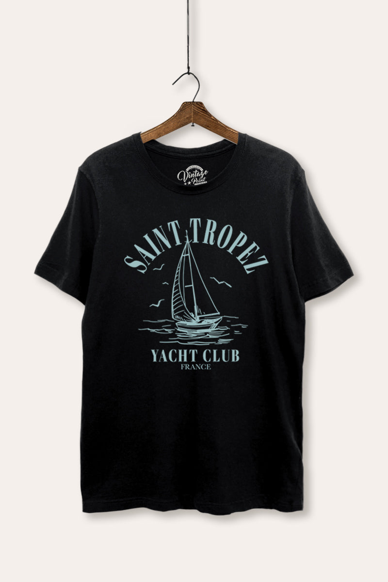 France Yacht Club Coastal Graphic Women's Basic Casual Tee