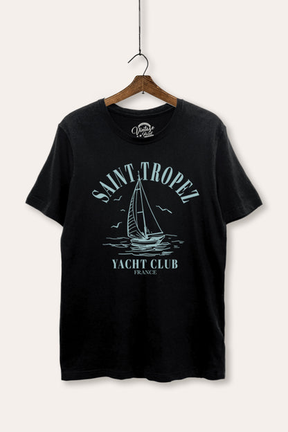 France Yacht Club Coastal Graphic Women's Basic Casual Tee