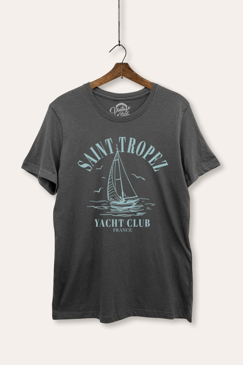 "saint tropez yacht club" women's basic graphic t-shirt