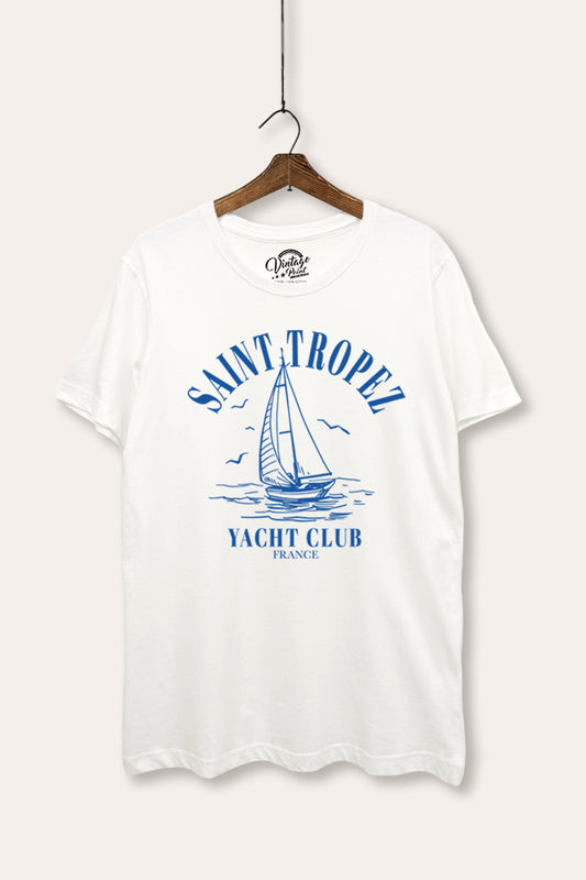 "saint tropez yacht club" women's basic graphic t-shirt