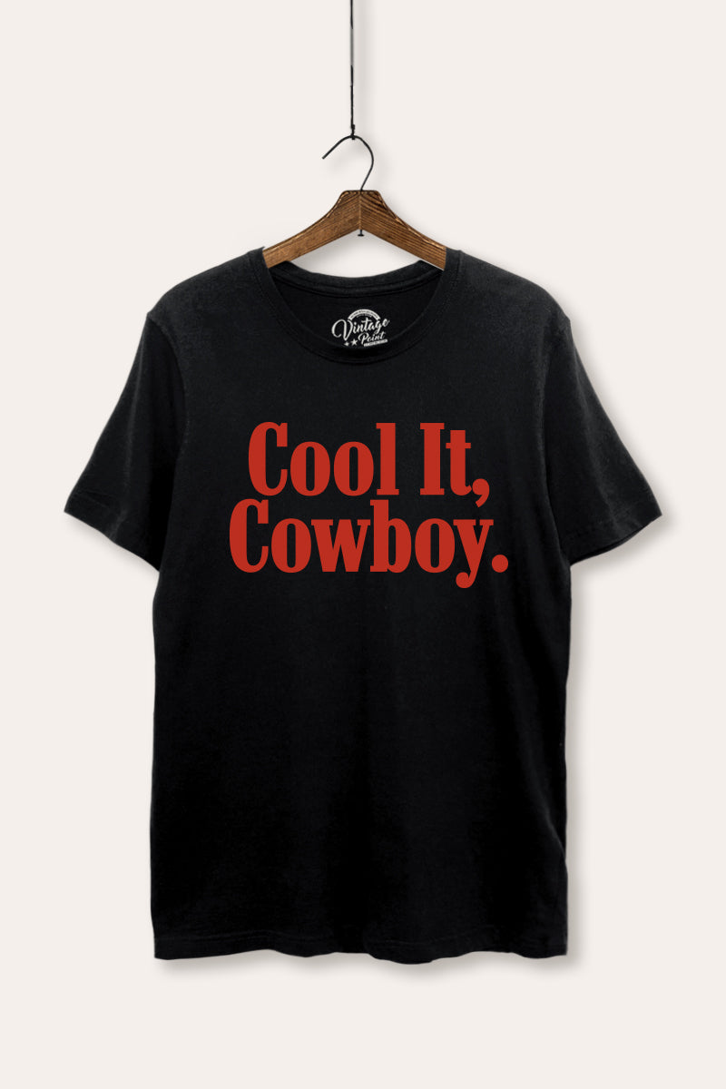 "cool it cowboy" women's basic graphic tee