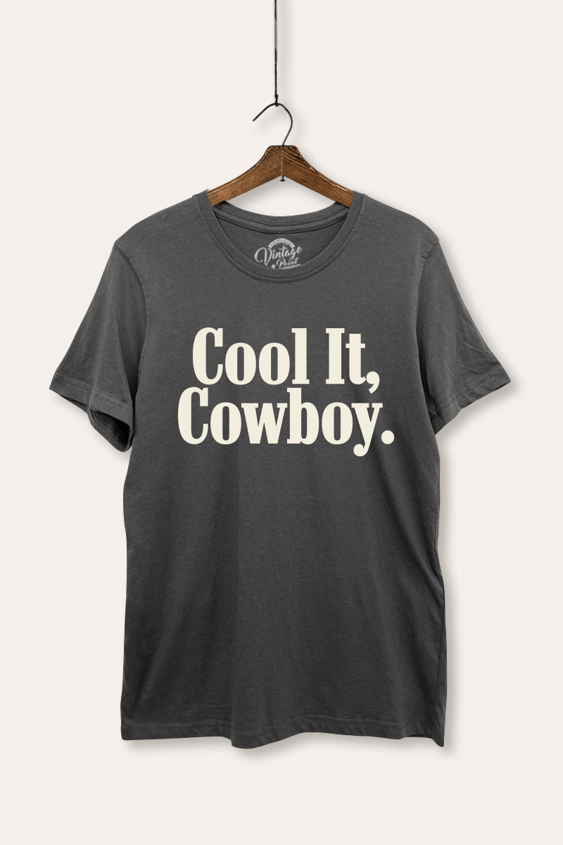 "cool it cowboy" women's basic graphic tee