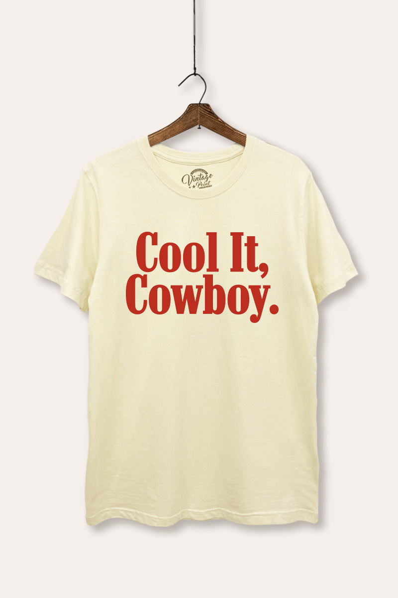 "cool it cowboy" women's basic graphic tee