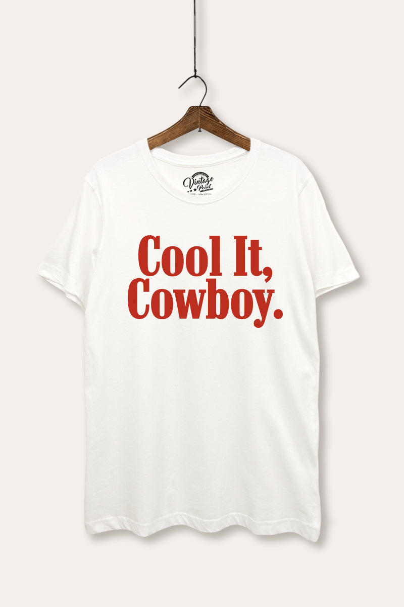 "cool it cowboy" women's basic graphic tee