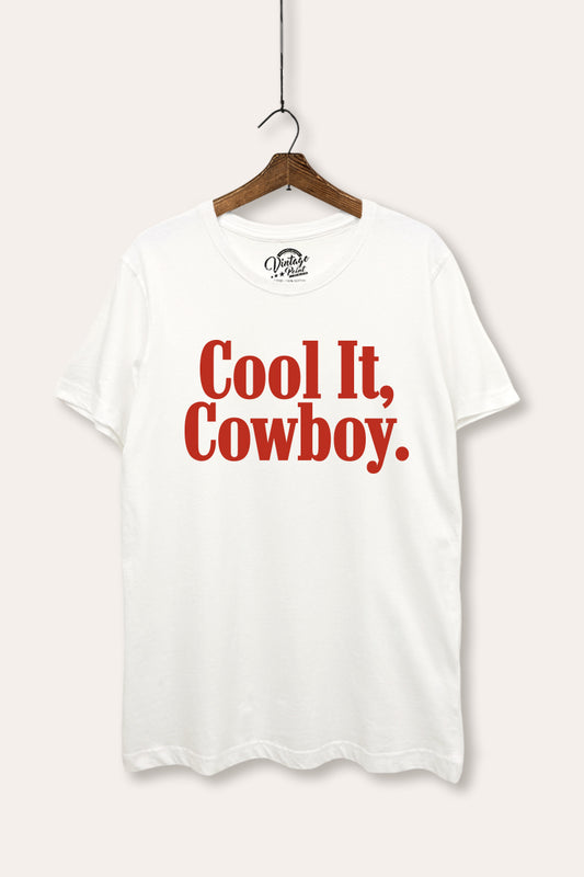 "cool it cowboy" women's basic graphic tee
