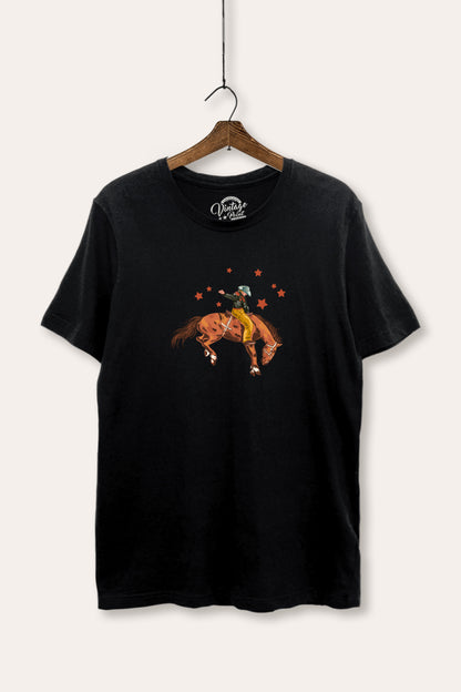 Rodeo Cowboy Stars Graphic Women's Basic Casual Tee