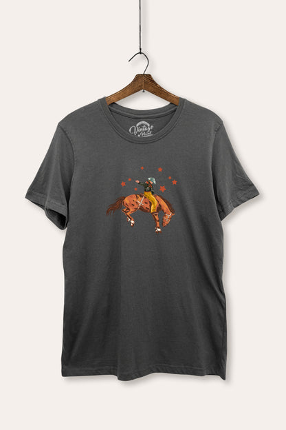 Rodeo Cowboy Stars Graphic Women's Basic Casual Tee