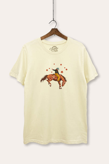 Rodeo Cowboy Stars Graphic Women's Basic Casual Tee