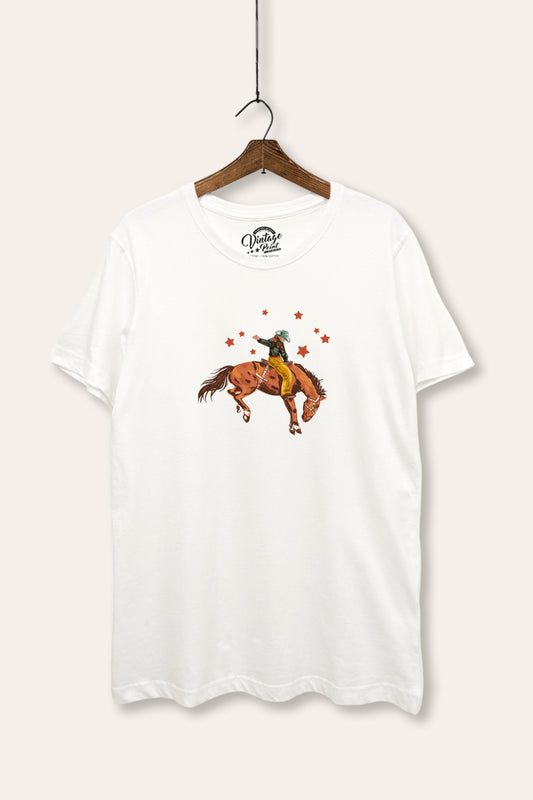 cowboy rodeo star graphic women's basic tee