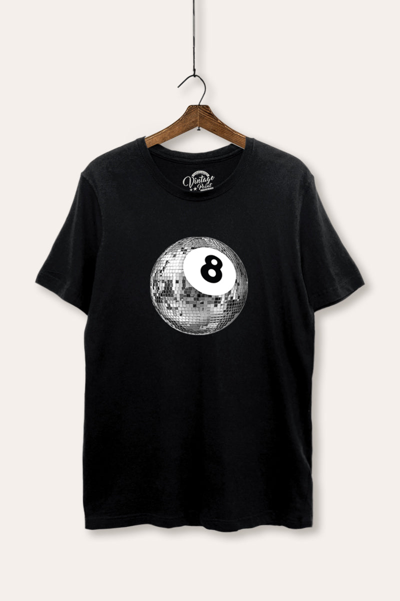 disco 8-ball graphic women's basic tee