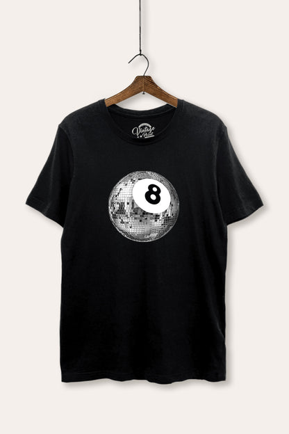 Silver Disco 8-Ball Graphic Women's Basic Casual Tee