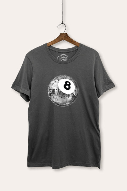 Silver Disco 8-Ball Graphic Women's Basic Casual Tee
