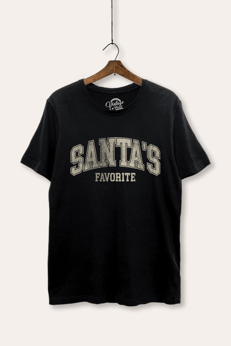 "santa's favorite" two-tier graphic women's basic tee
