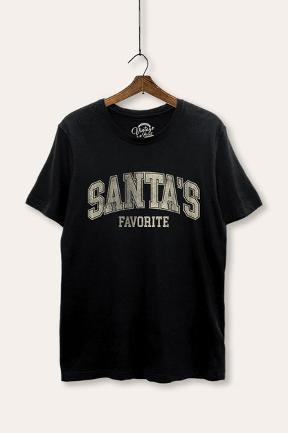 Santa's Favorite Christmas Graphic Women's Basic Casual Tee