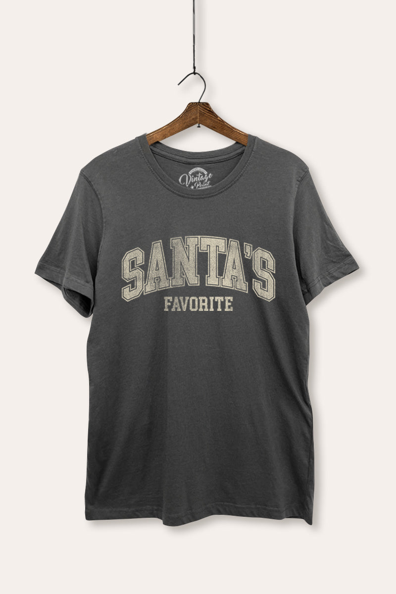 "santa's favorite" two-tier graphic women's basic tee