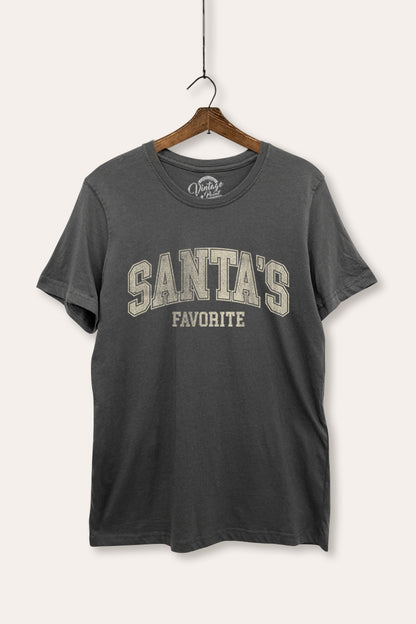 Santa's Favorite Christmas Graphic Women's Basic Casual Tee
