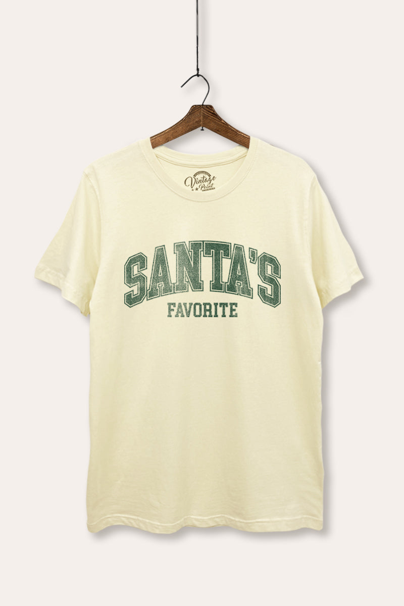 "santa's favorite" two-tier graphic women's basic tee
