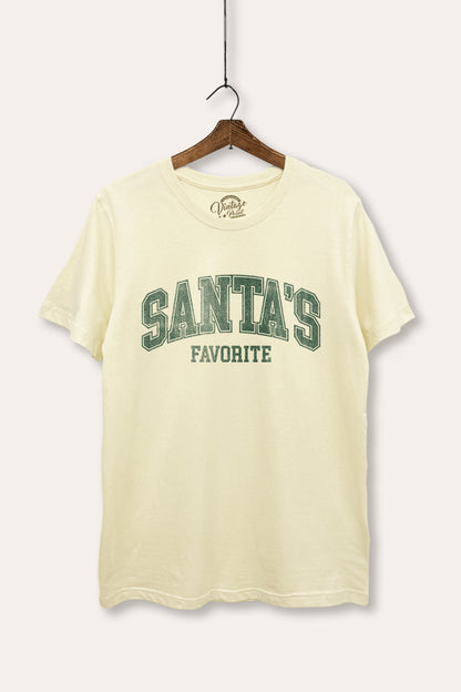 Santa's Favorite Christmas Graphic Women's Basic Casual Tee