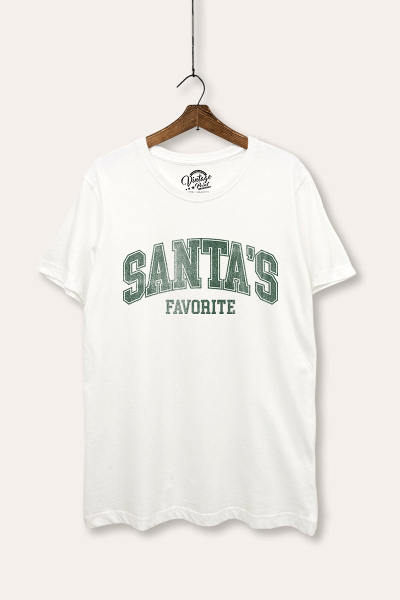 "santa's favorite" two-tier graphic women's basic tee