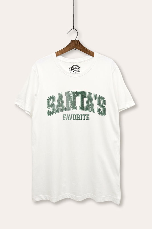 Santa's Favorite Christmas Graphic Women's Basic Casual Tee