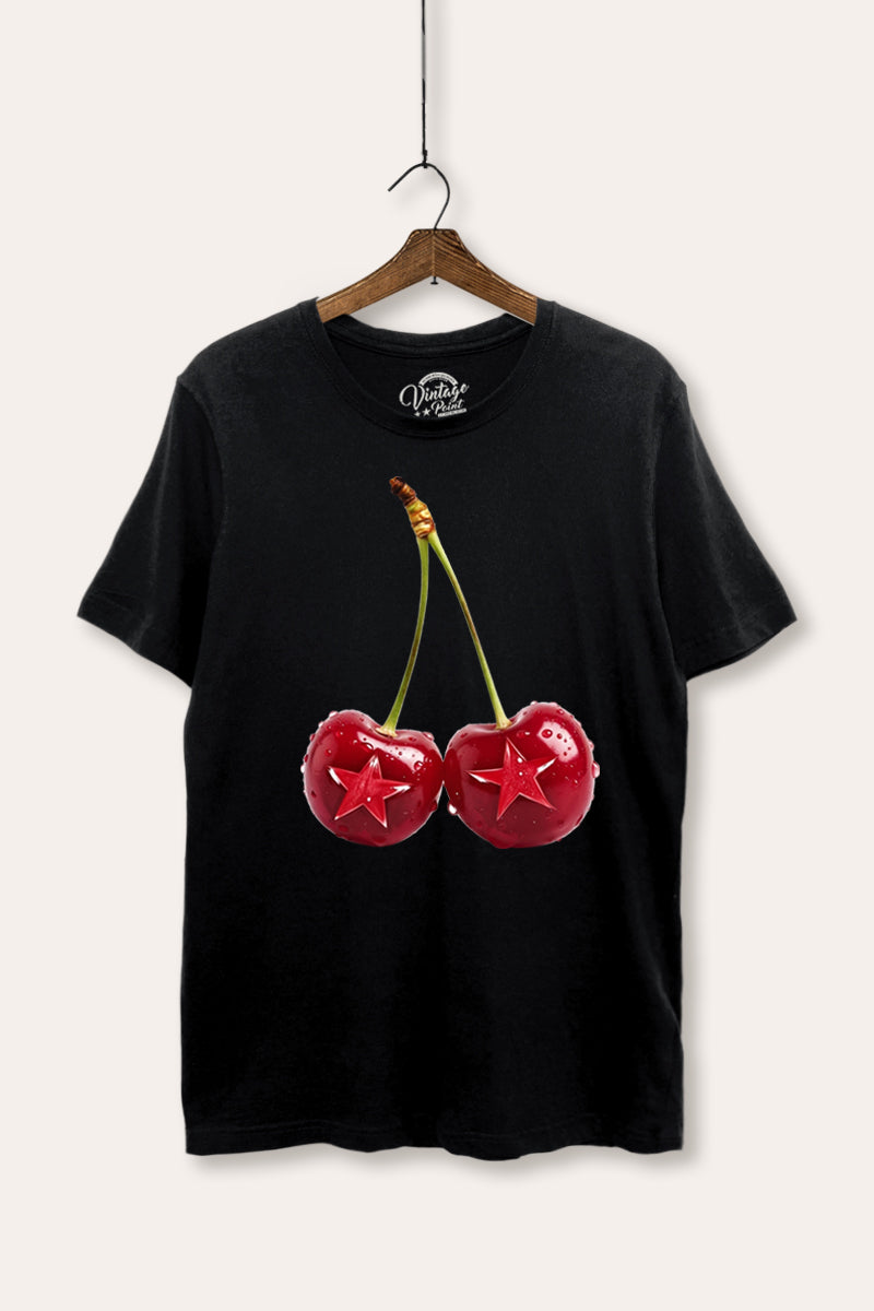 cherry star graphic women's basic tee