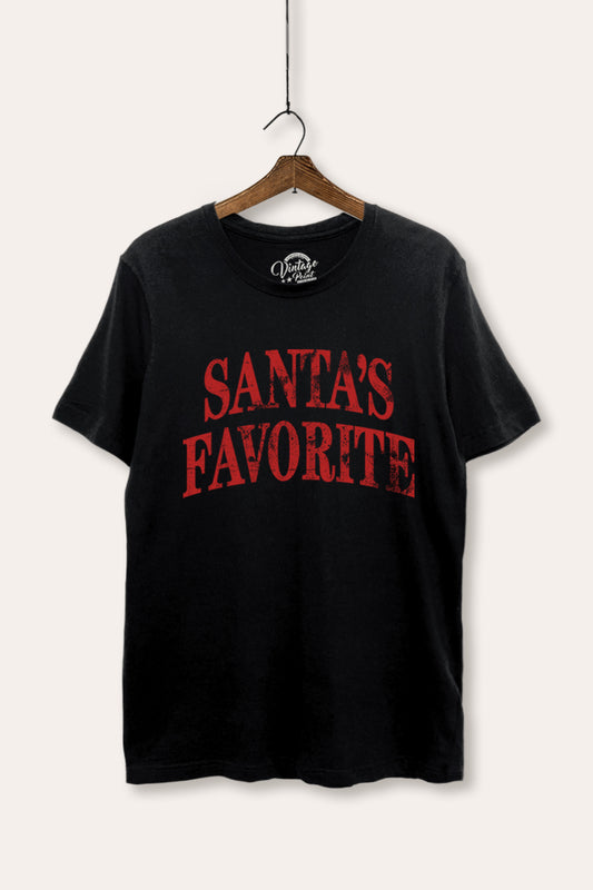 Santa's Favorite Stacked Graphic Women's Basic Casual Tee