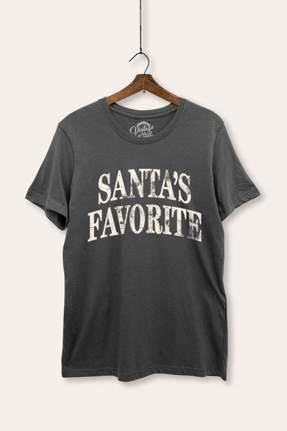 Santa's Favorite Stacked Graphic Women's Basic Casual Tee