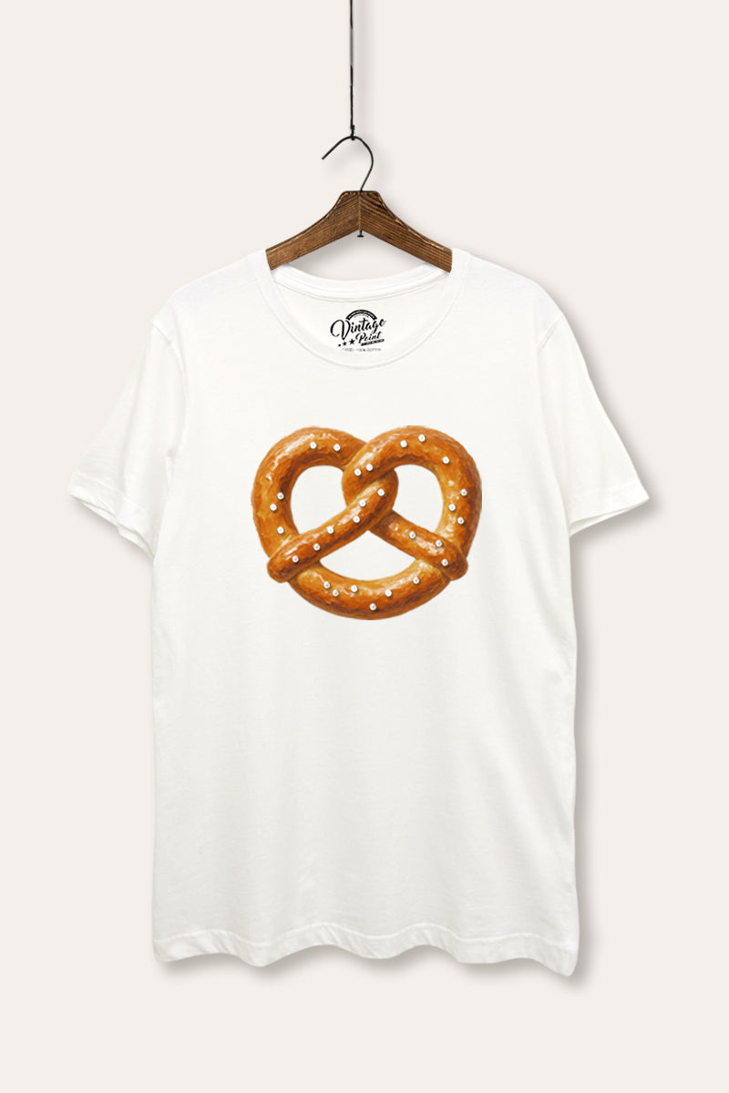 pretzel graphic women's casual basic tee
