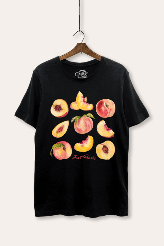 Just Peachy Fruit Graphic Women's Basic Casual Tee
