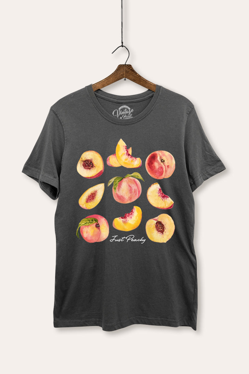 Just Peachy Fruit Graphic Women's Basic Casual Tee