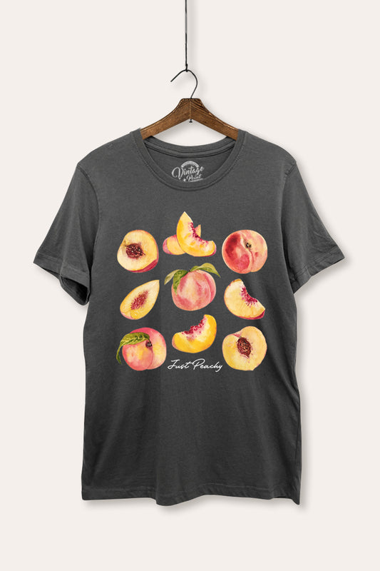 Just Peachy Fruit Graphic Women's Basic Casual Tee