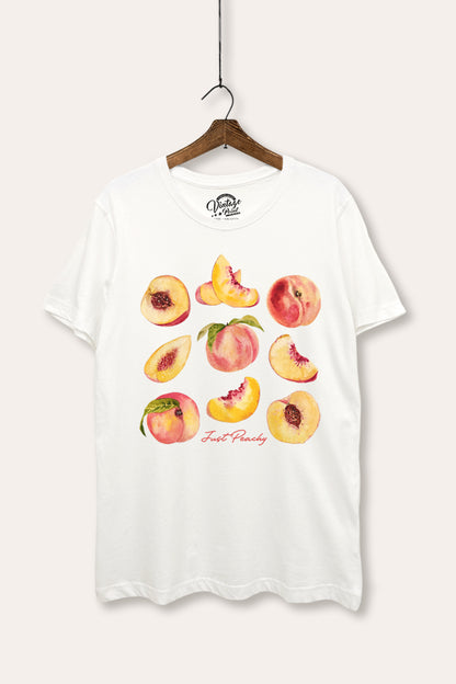 Just Peachy Fruit Graphic Women's Basic Casual Tee