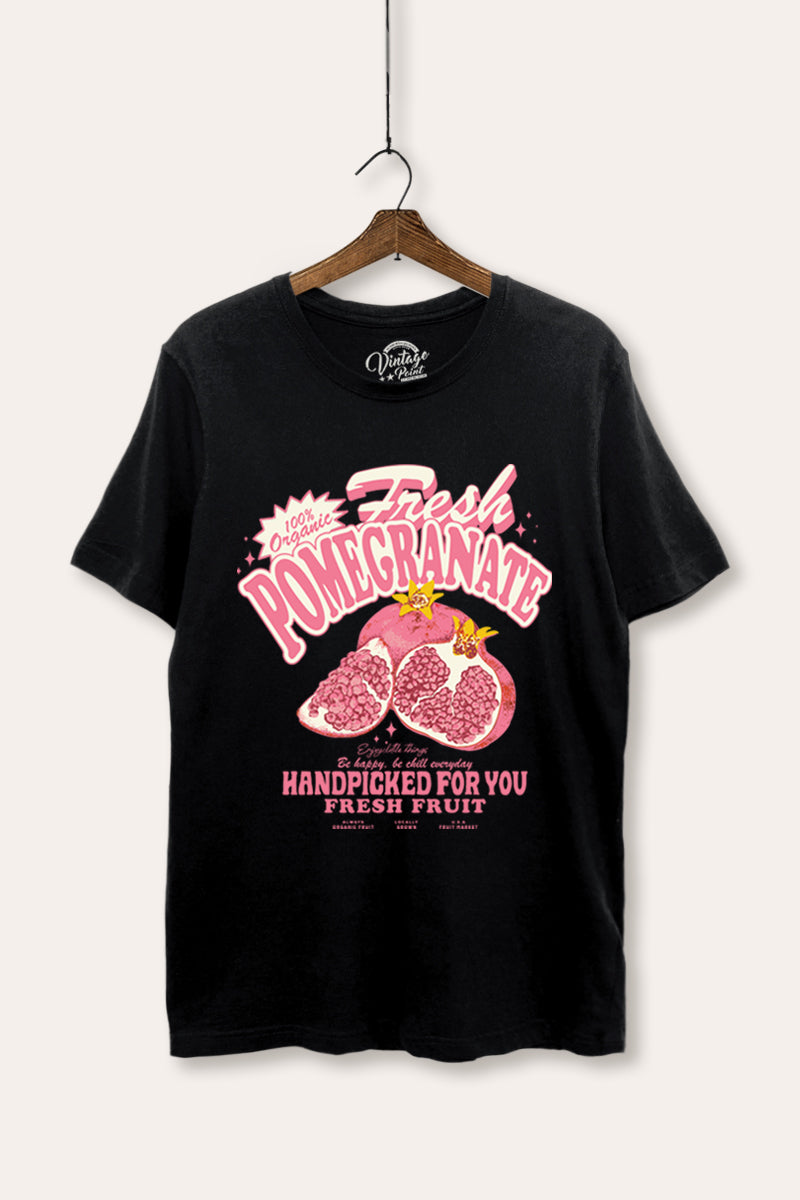 fresh pomegranate graphic women's casual basic tee