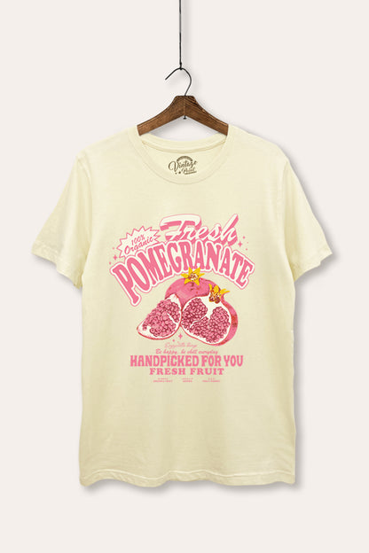 Fresh Pomegranate Fruit Graphic Women's Basic Casual Tee