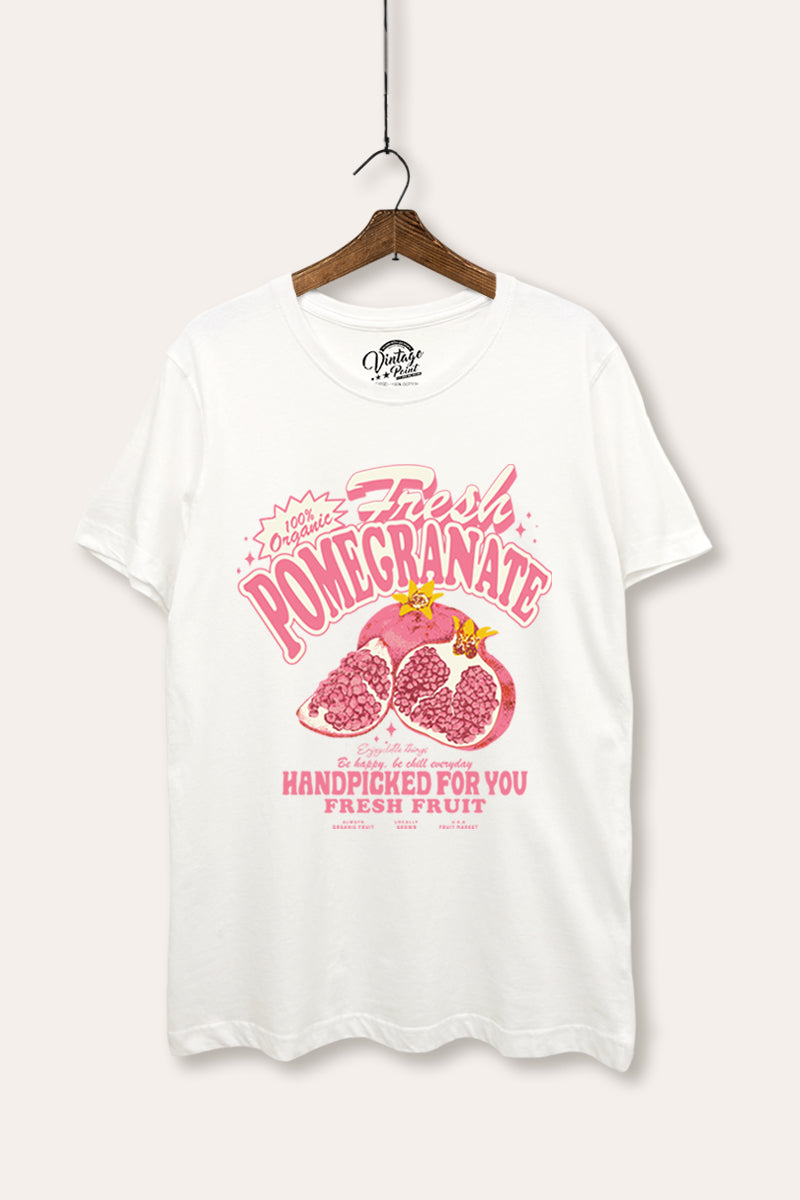 fresh pomegranate graphic women's casual basic tee