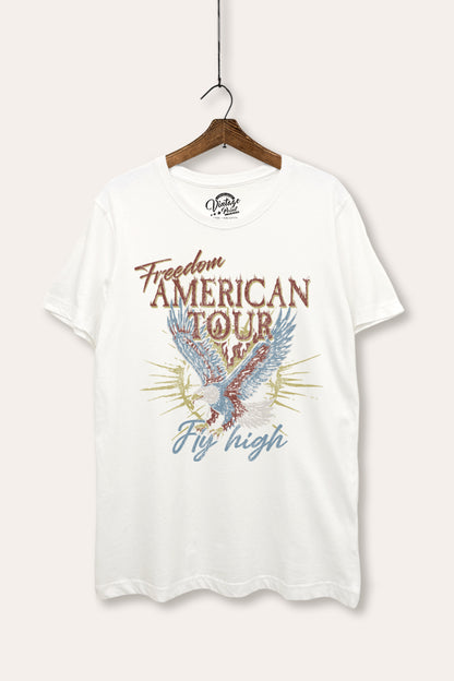 American Freedom Bald Eagle Graphic Women's Basic Casual Tee