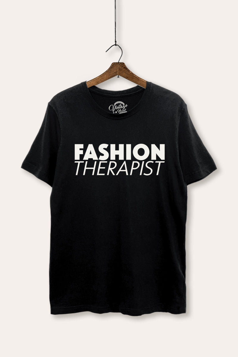 "fashion therapist" women's basic graphic tee