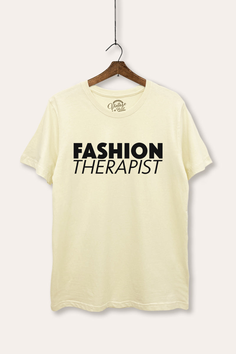 "fashion therapist" women's basic graphic tee
