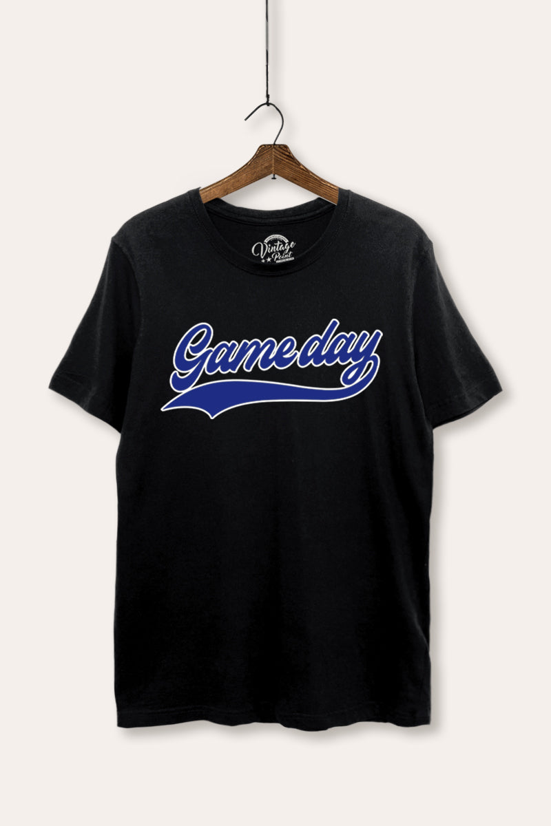 "game day" varsity graphic women's basic tee