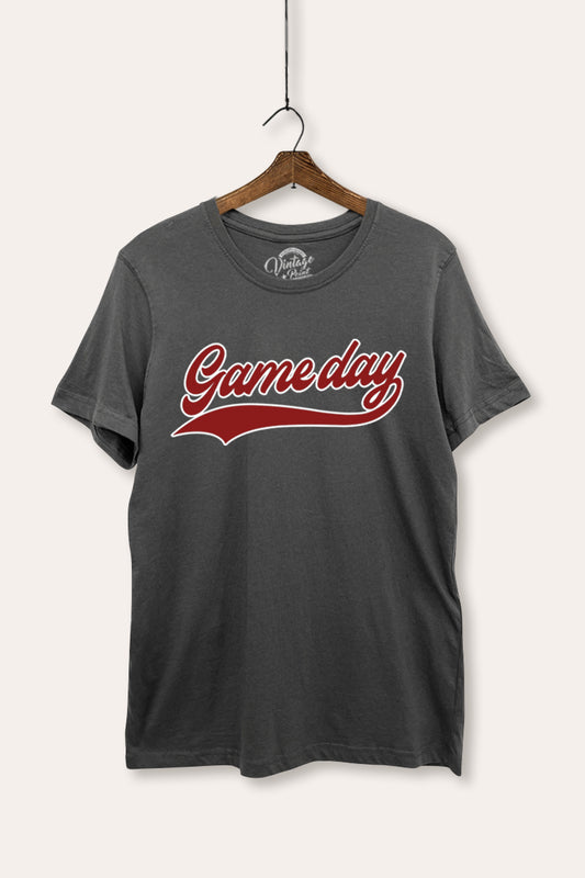 "game day" varsity graphic women's basic tee